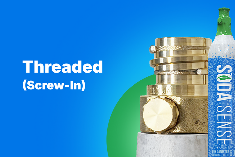 A Soda Sense refill box with two Sodastream CO2 canisters, showcasing the compatibility of the refill service with different brands.