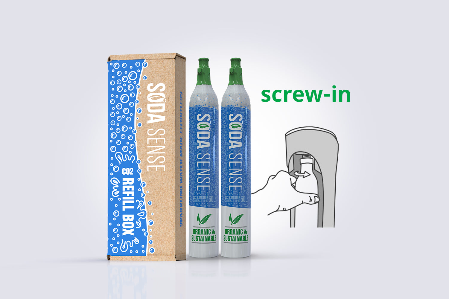 Exchange co2 refill with Soda sense for Threaded canisters